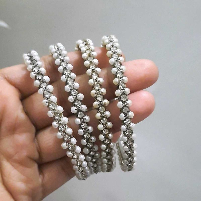 Pearl Embellished Bangles.