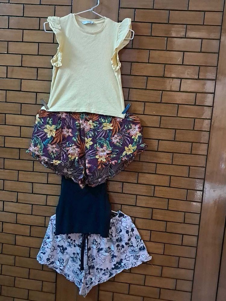 Combo  Of Four  Top N Short Pure Cotton