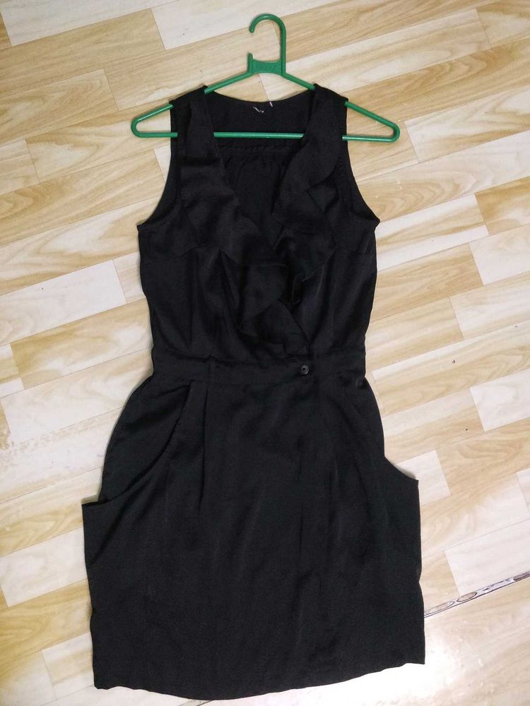 Wrap-on Satin Black One Piece