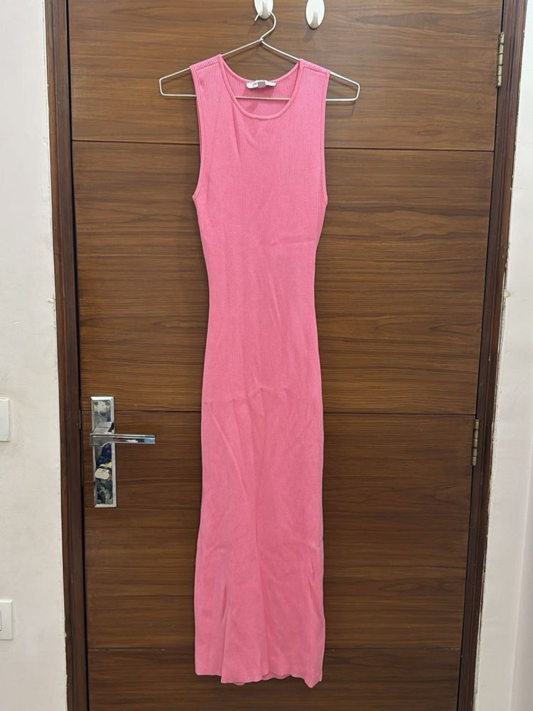 Pink Bodycon Midi Dress