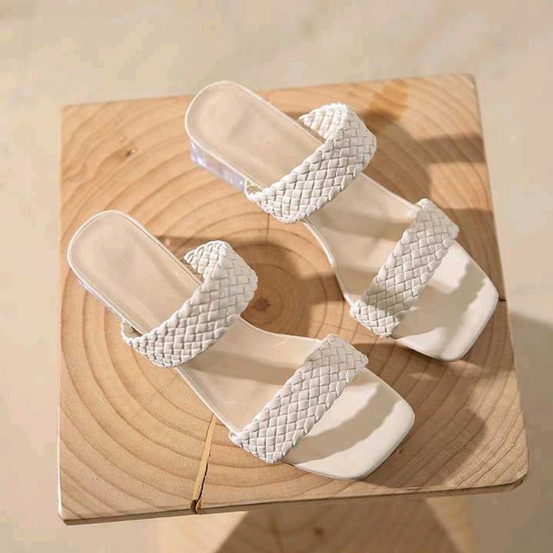Pinterest White Woven Block Heels