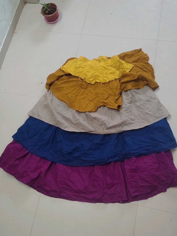 Tiered Skirt with Colorful Layers