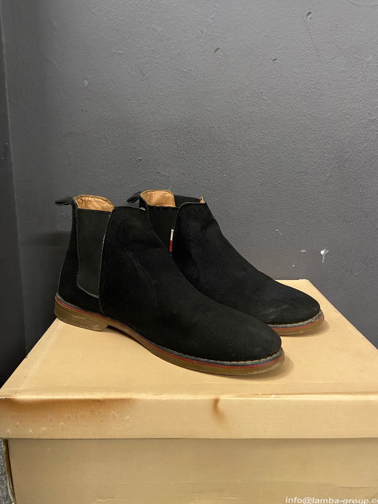 BLACK VELVET CHELSEA BOOTS (MEN)