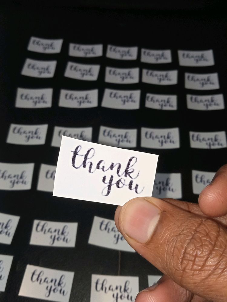 Thank You Rectangular Sticker ((50 Piece))