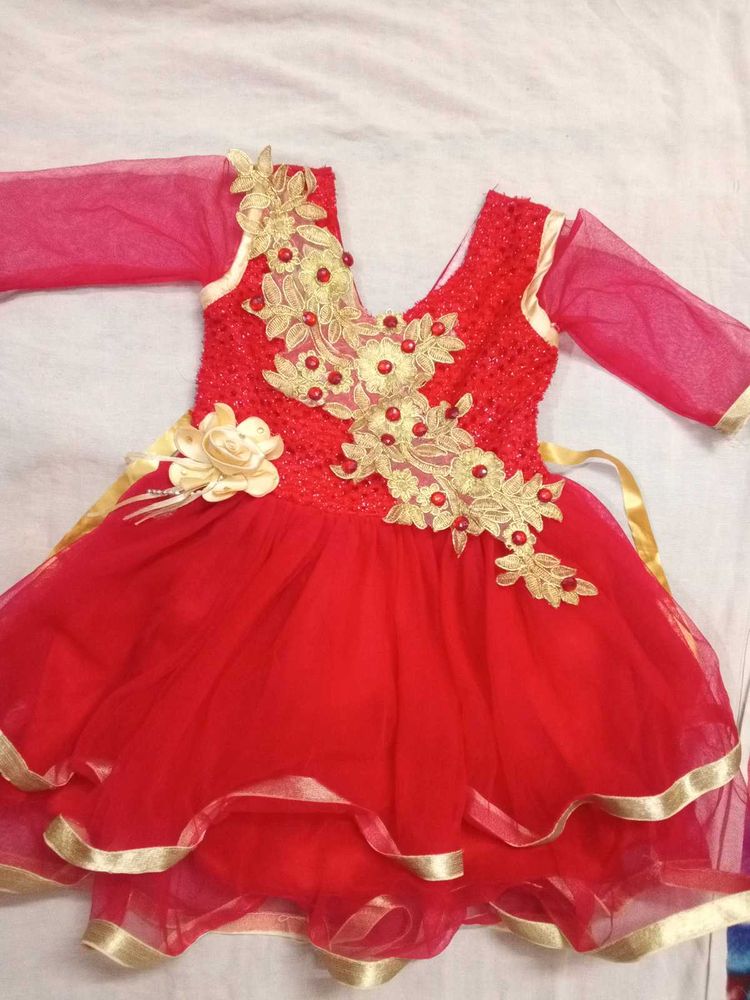 baby girl party' wear frock