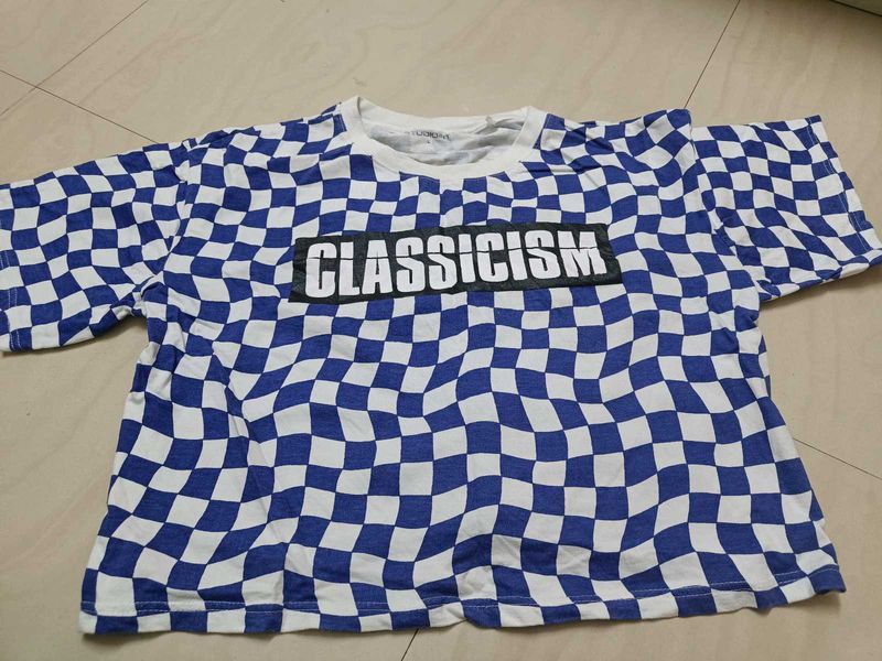 Boxy Casual Checked Top