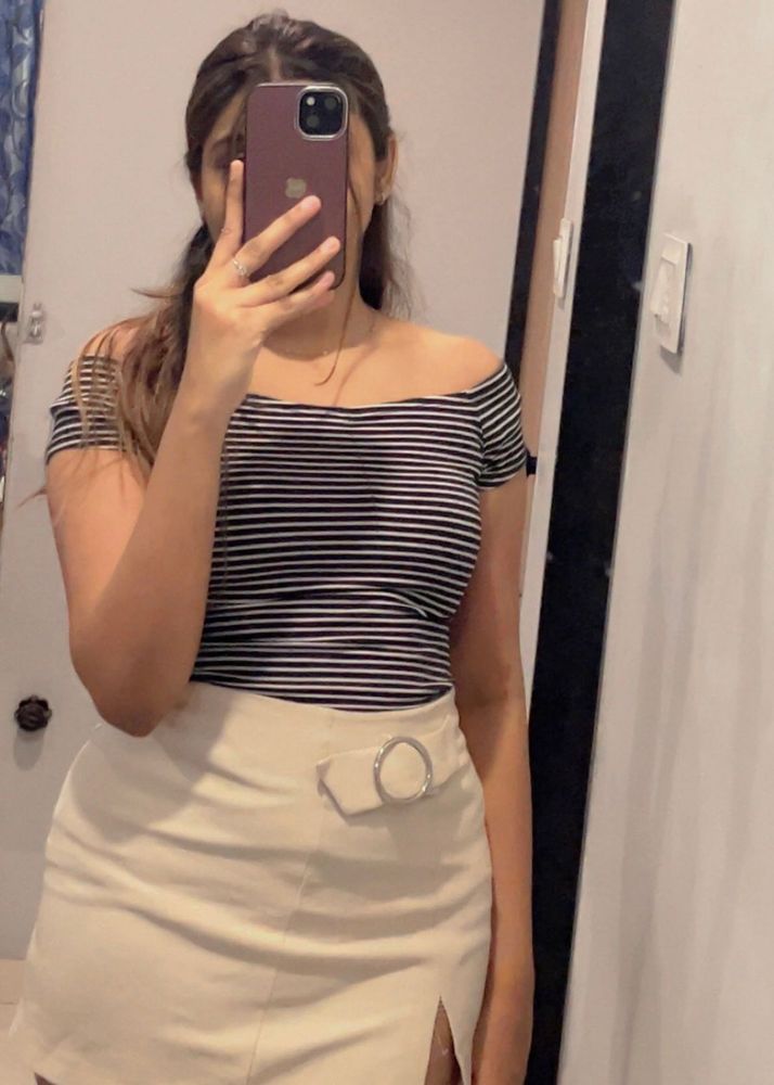 Stripped Off-Shoulder Top