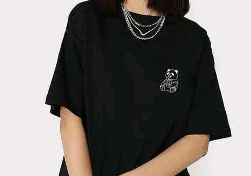 Black Panda Bear Graphic Tee