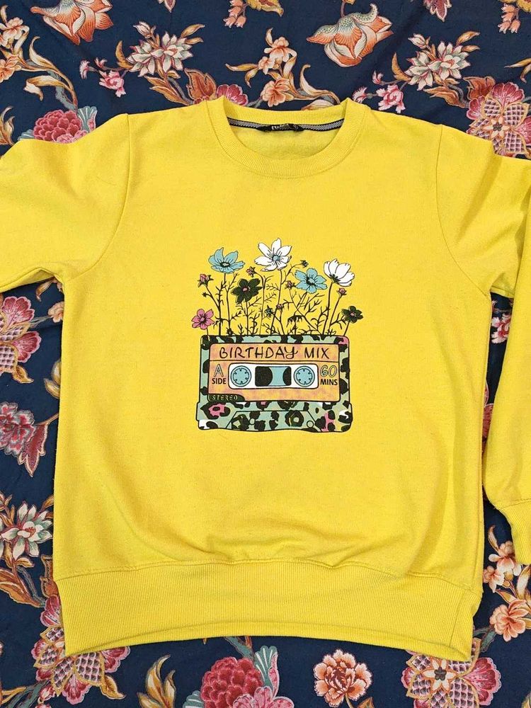 Fleece Women Printed Sweatshirt