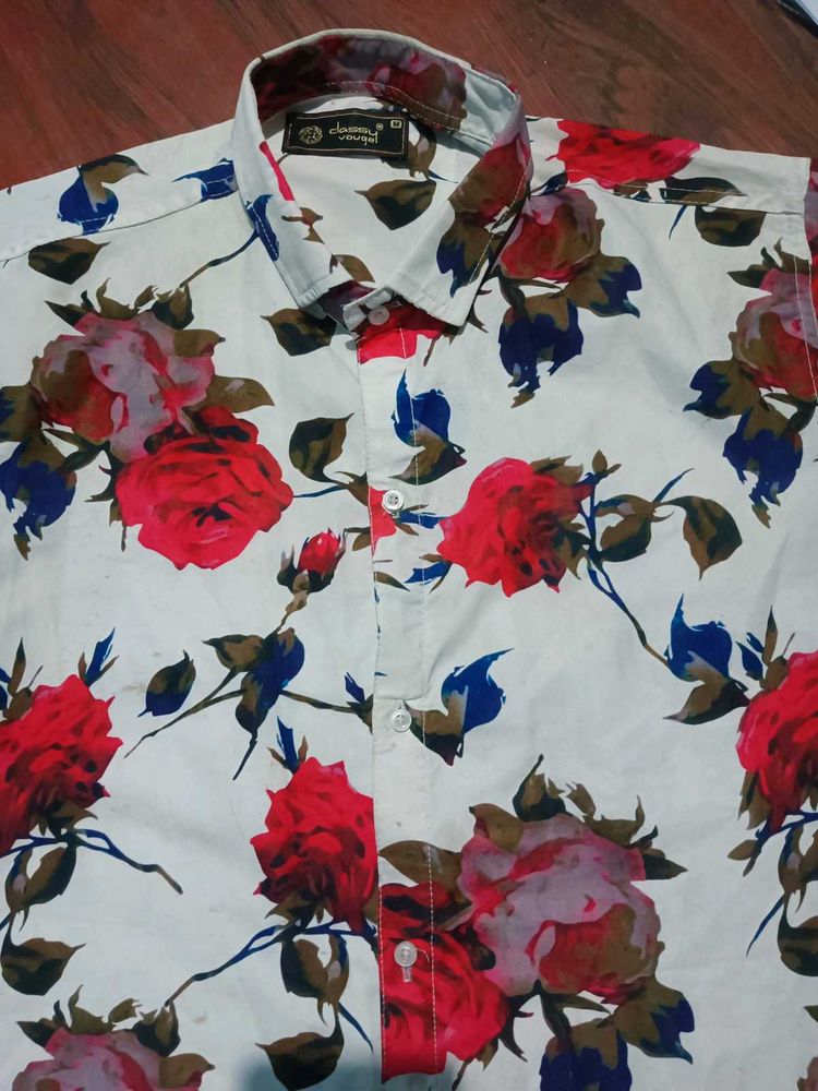 Floral Print Button-Down Shirt