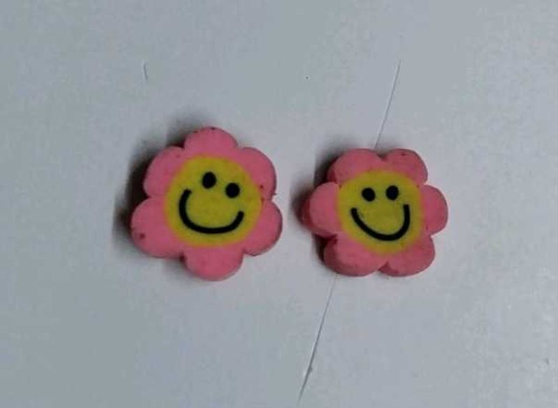 PINK AND YELLOW FLOWER STUDS