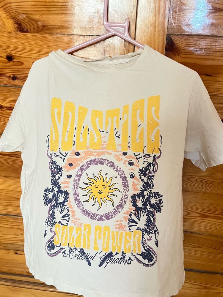 Aesthetic SOLSTICE graphic oversized tee