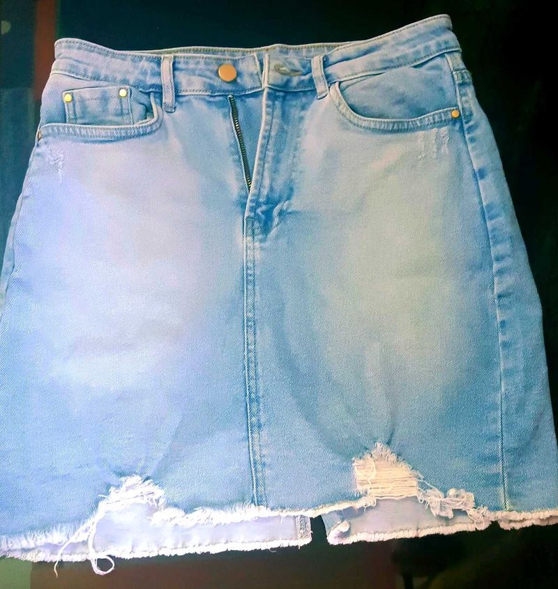 Sky Blue Mini Skirt For Your Teenager Girls.