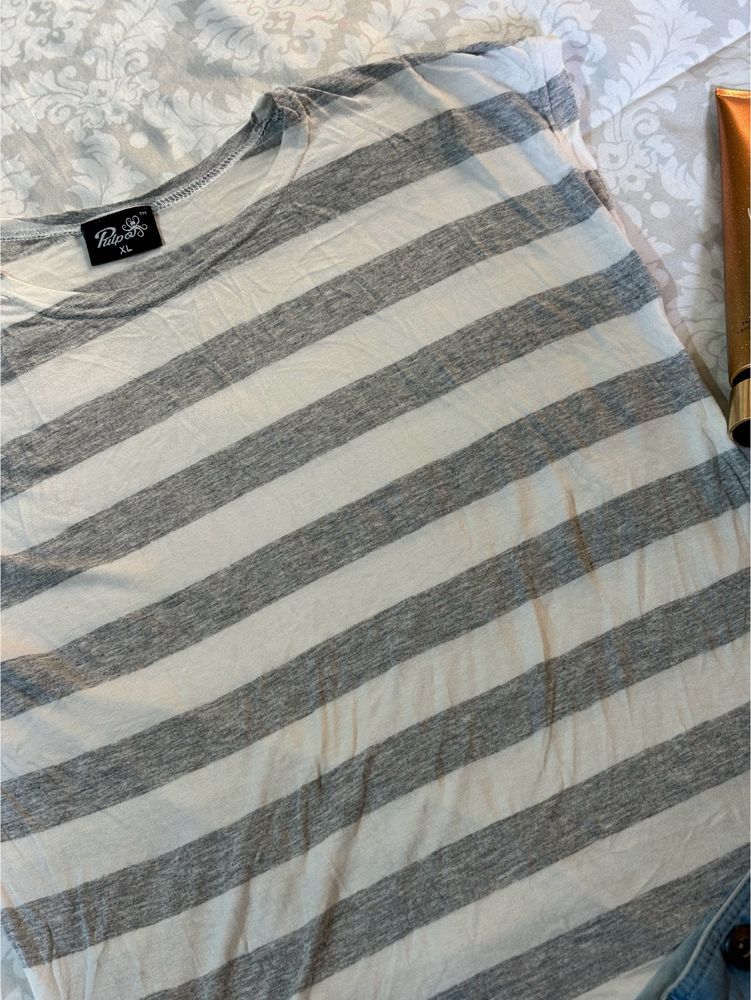 Grey And White Top