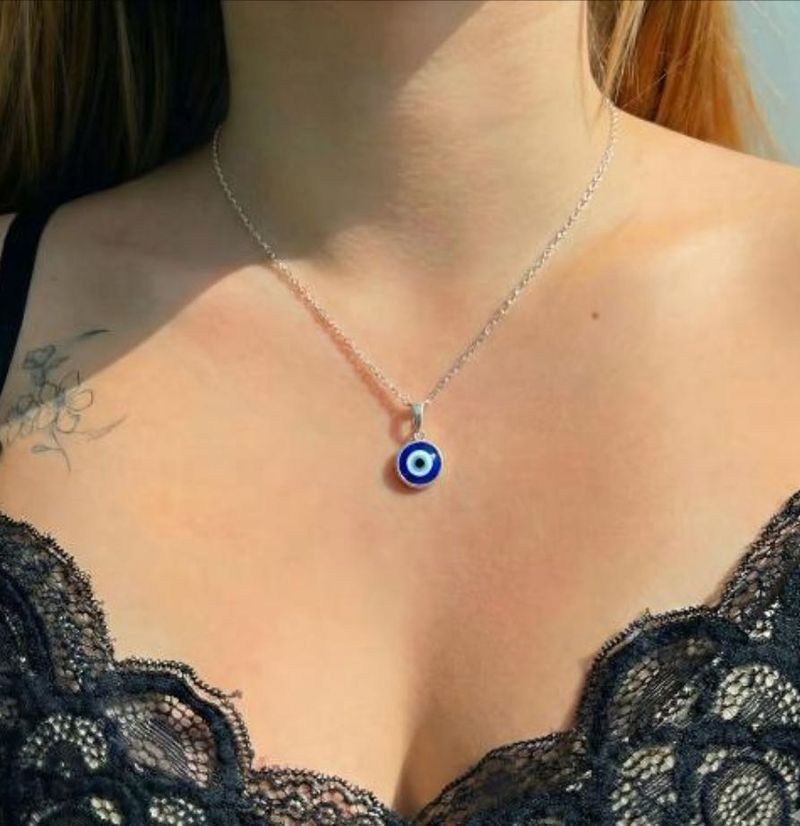 Evil Eye Silver Pendant Necklace