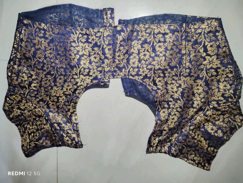 Blue &amp; Gold Floral Blouse