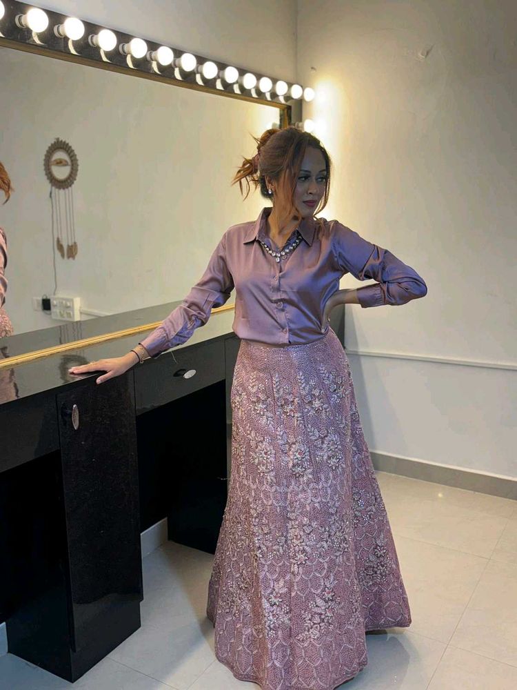 Mauve Satin Shirt