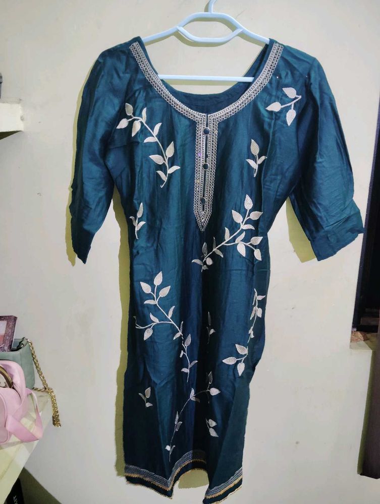 Emerald Green Embroidered Tunic