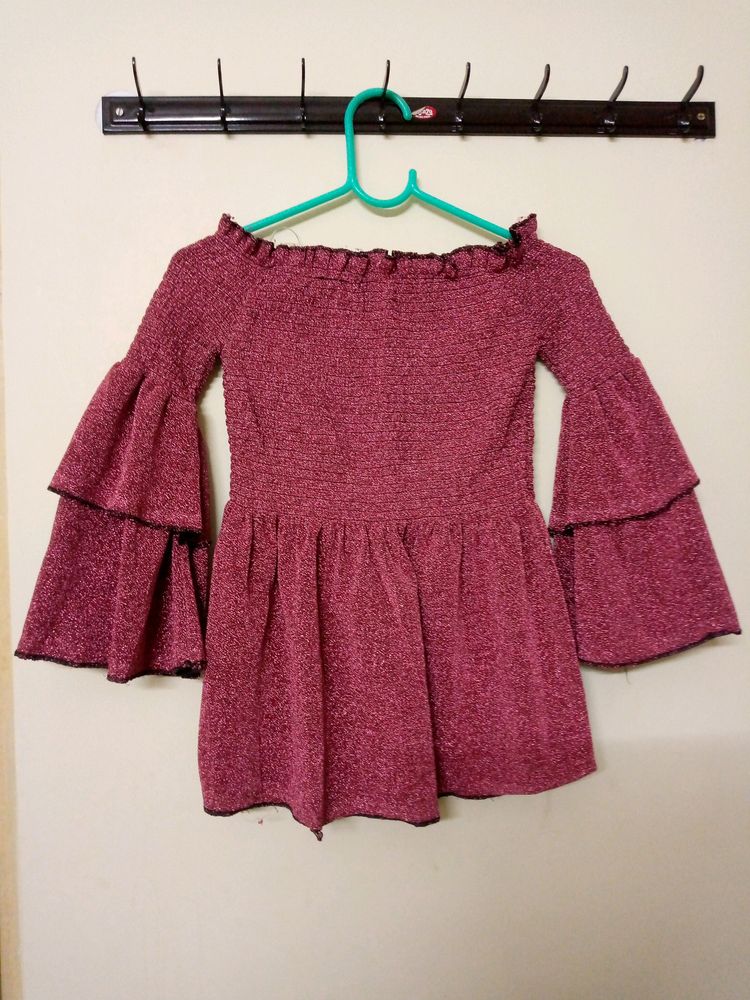 Off Shoulder Crop Stretchable Top