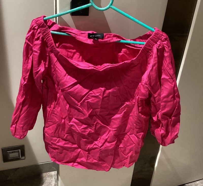 Pink Off-Shoulder Top