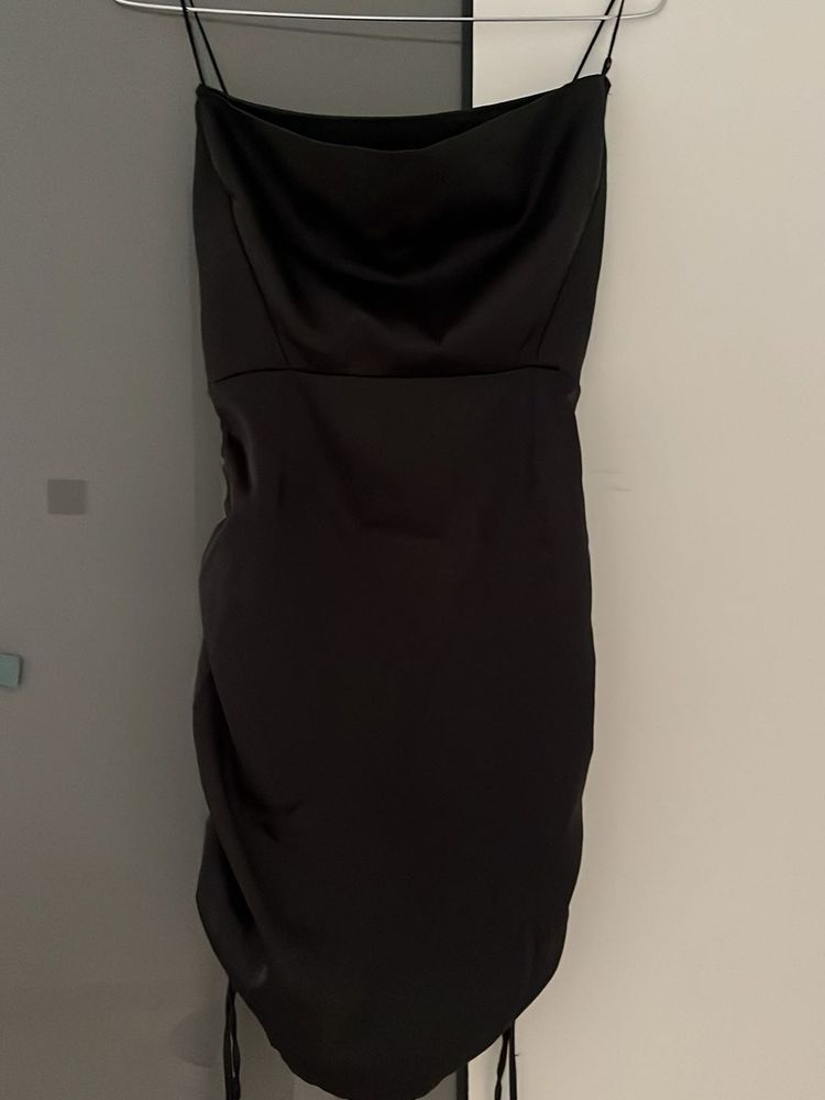 Black Satin Mini Dress