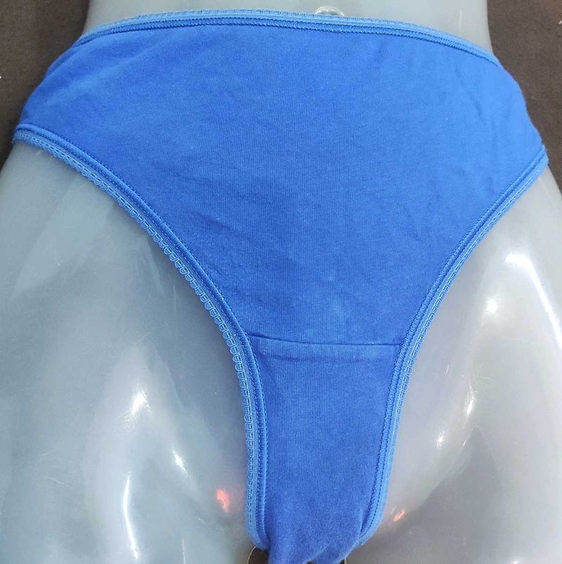 Blue Cotton Thong Panty 🖤