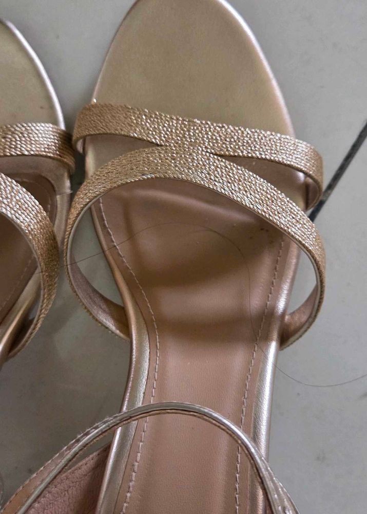 Gold Strappy Heels