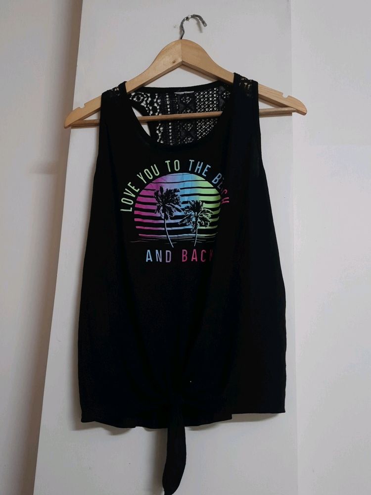 Sleeveless Top Back Netted