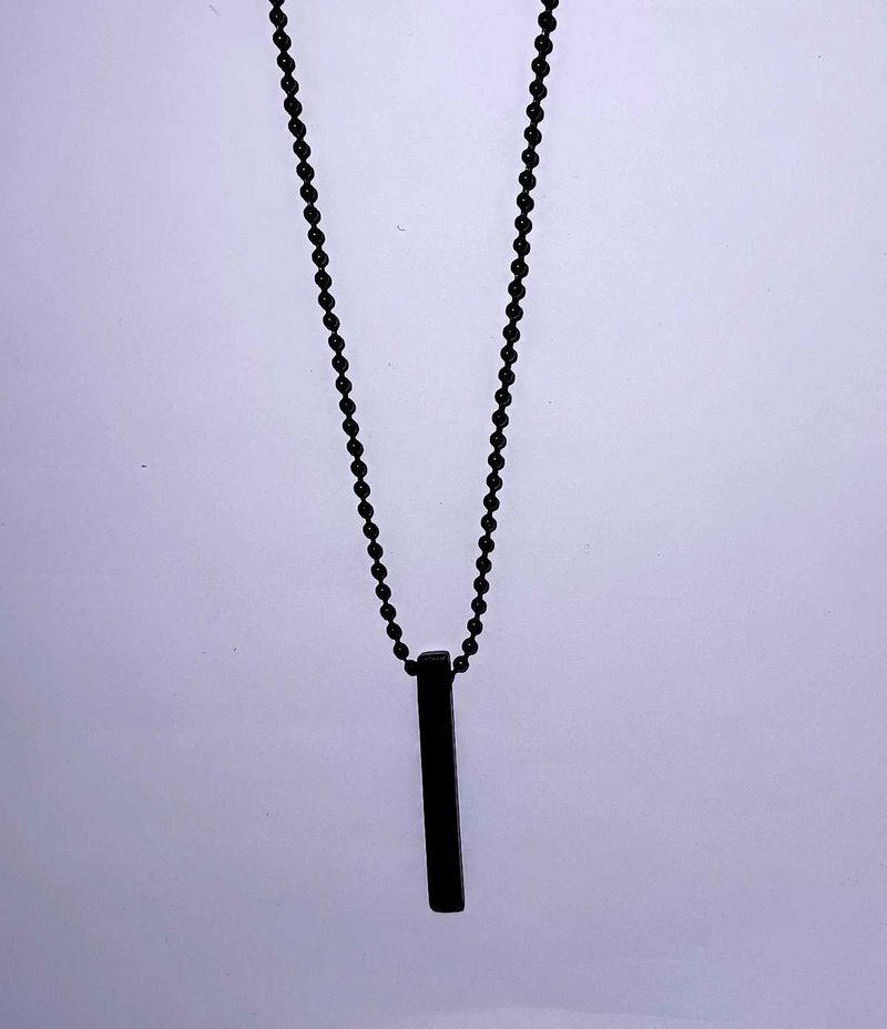 Black Bar Pendant Locket Chain