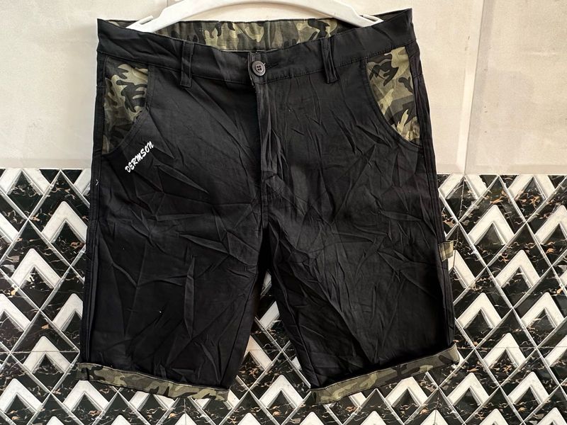 Stylish Black Camo Shorts
