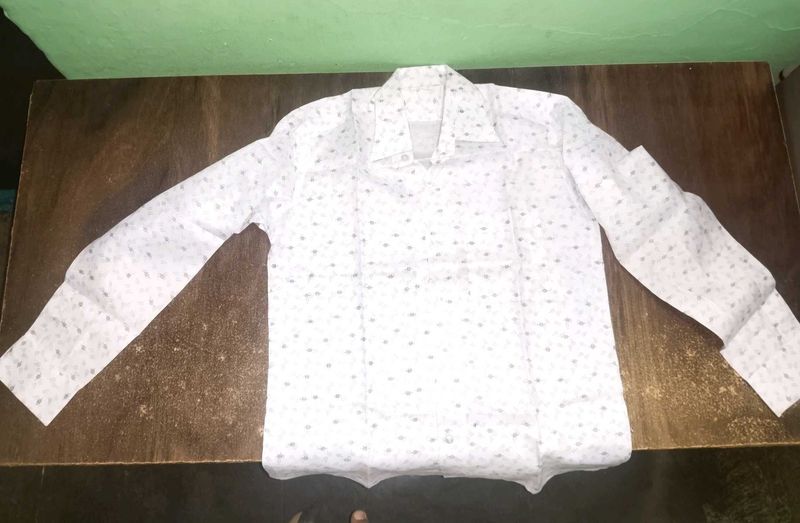 Patterned White Shirt