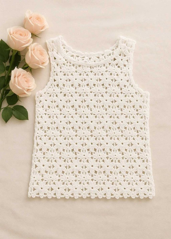 🎀 Beautiful Corchet Floral Top