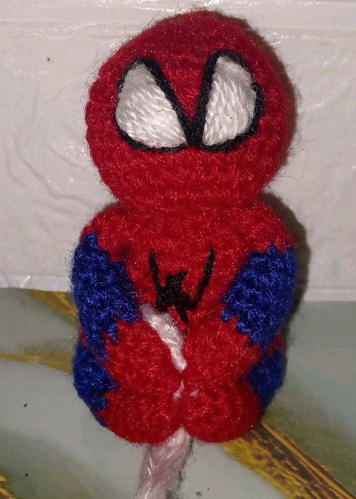 Crochet Spiderman Figure Keychain