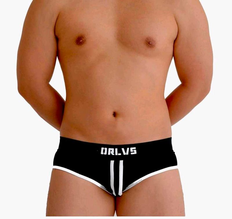 ORLVS Men&#39;s Briefs - Black w/ White Trim