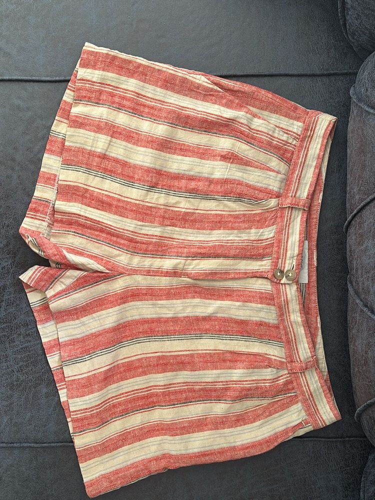 Striped High-Waisted Shorts