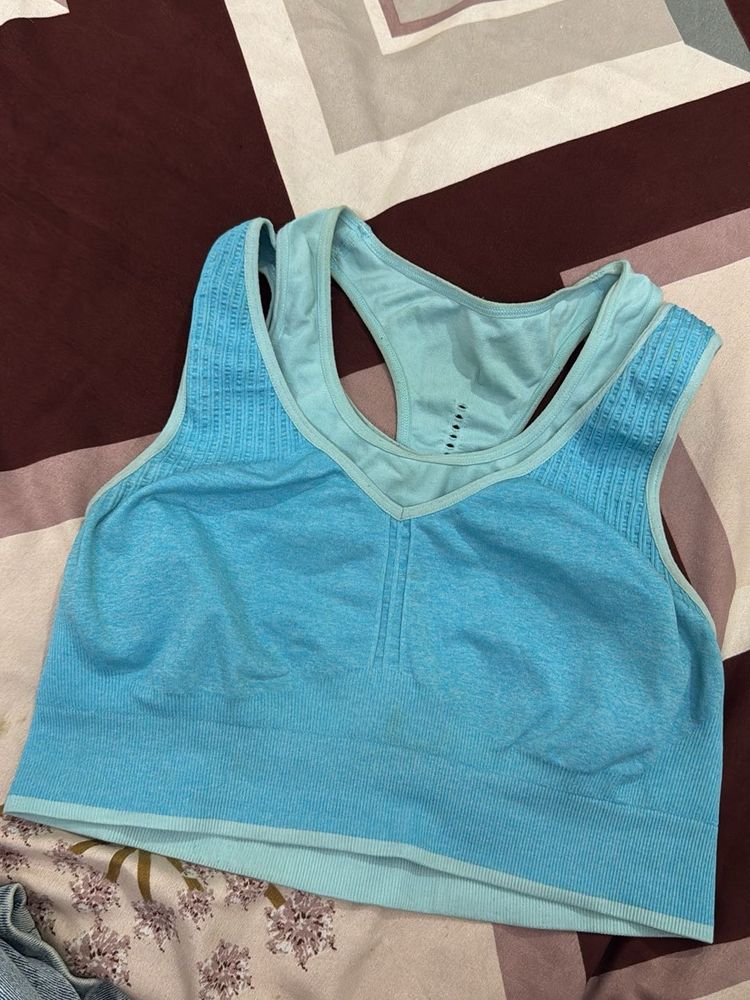 Blue Sports Bra