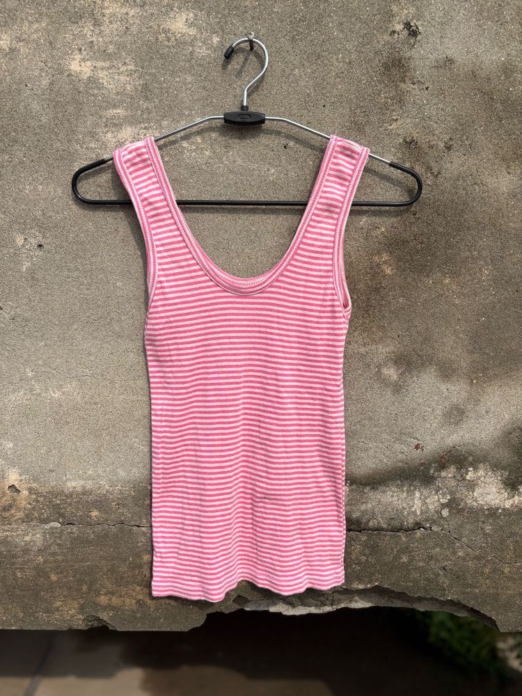 Pink Striped Tank Top