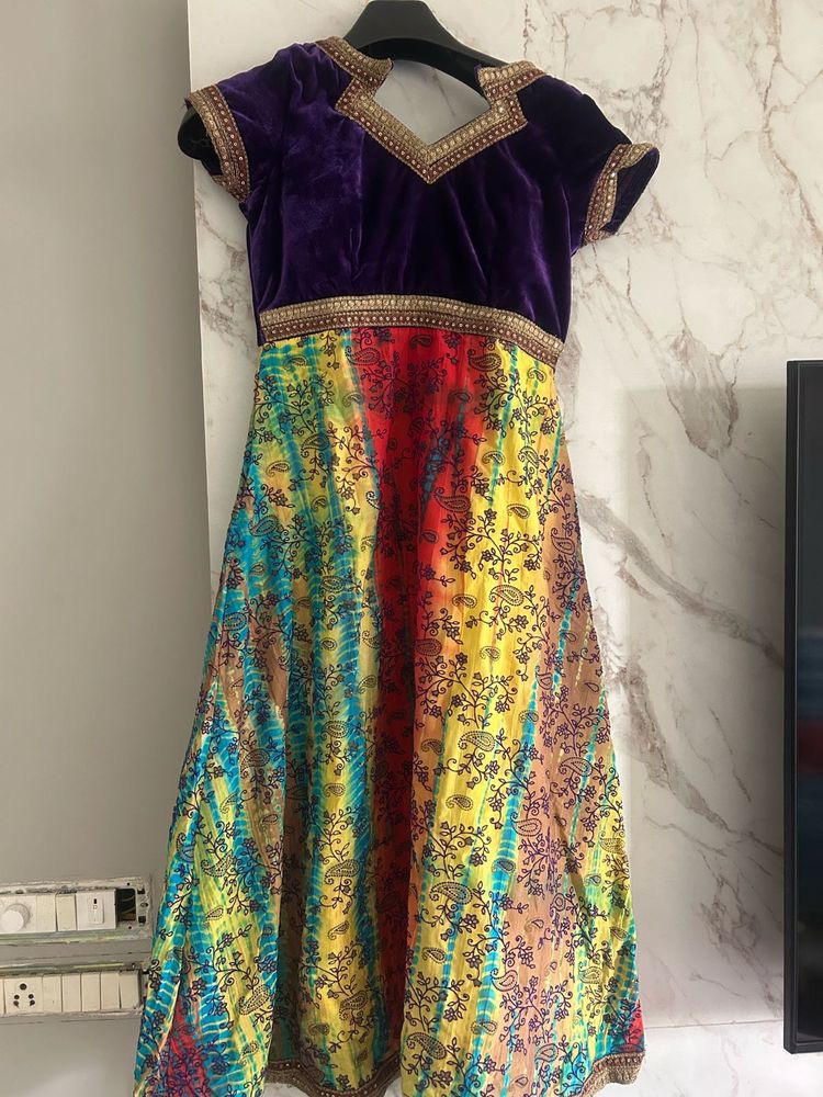 Colorful Tie-Dye Velvet Dress