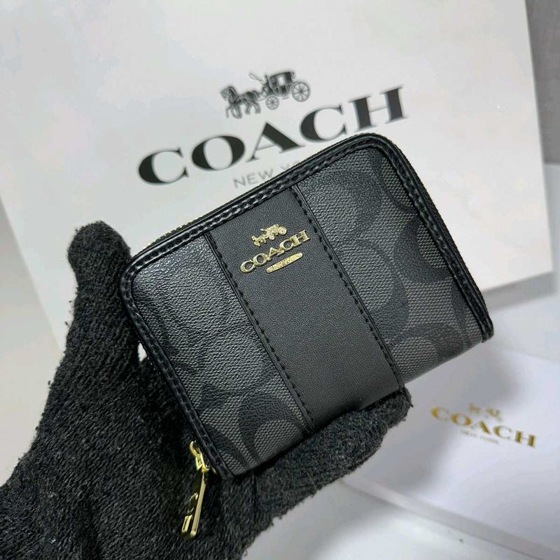 COACH NEW MINI ZIPPER WALLET WD BOX