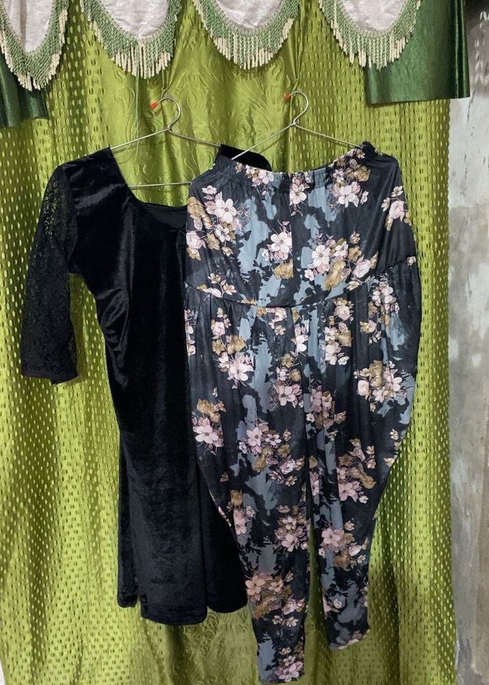 Dhoti Salwar &amp; Velvet Top