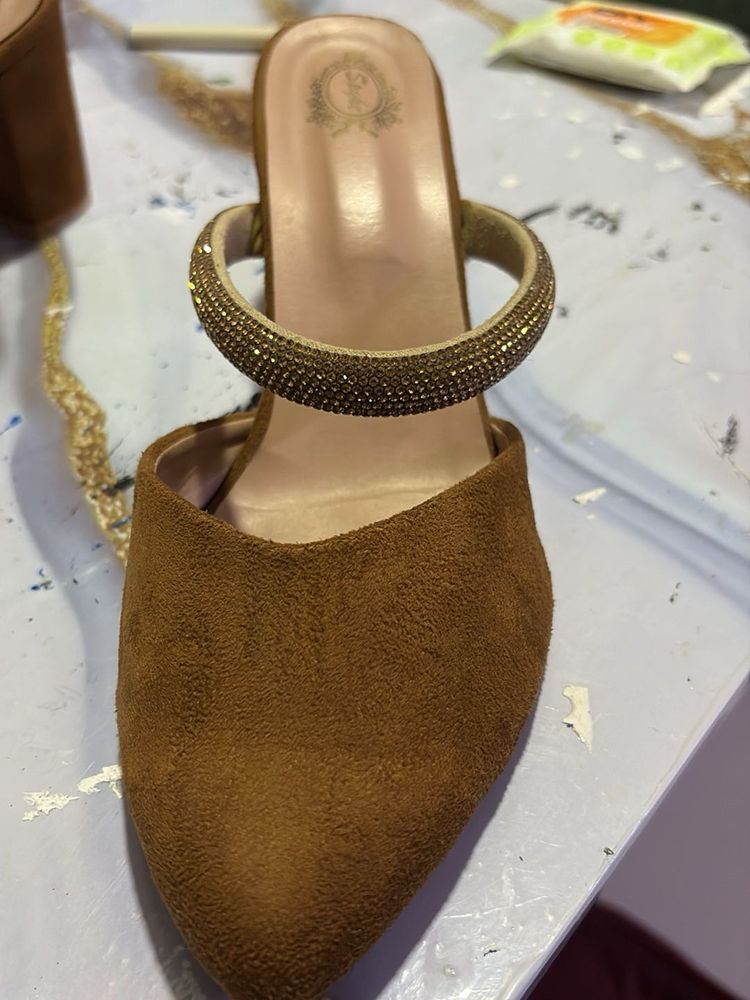 Brown Heeled Sandals