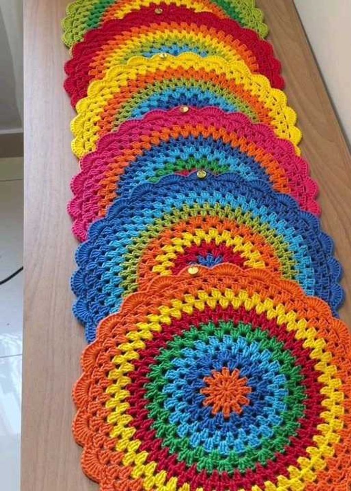 Rainbow Crochet Placemats