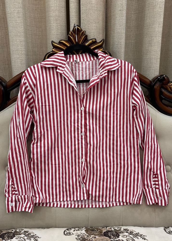 Striped Button-Down Top
