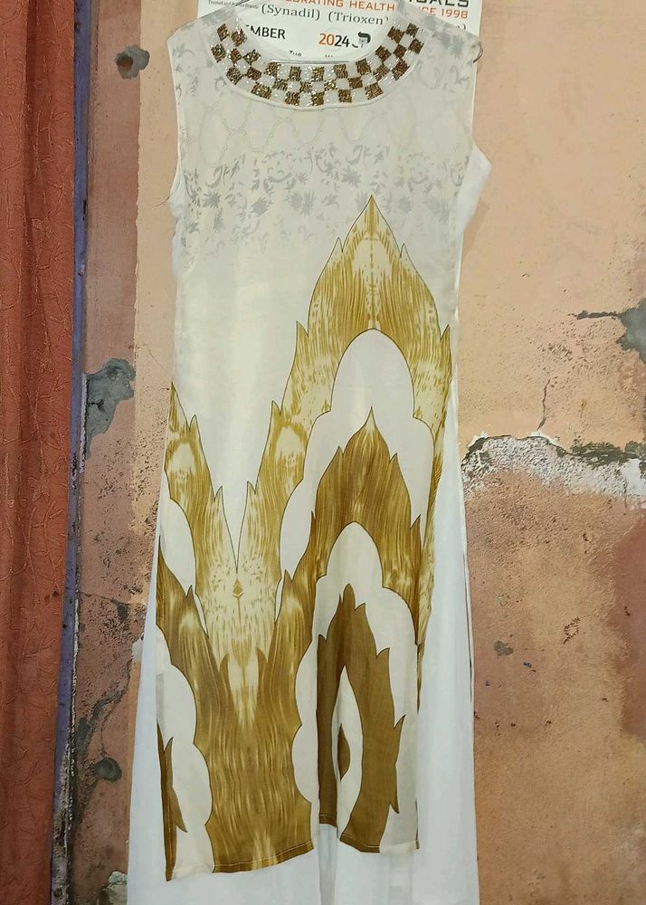 Gown With Double Shade Material
