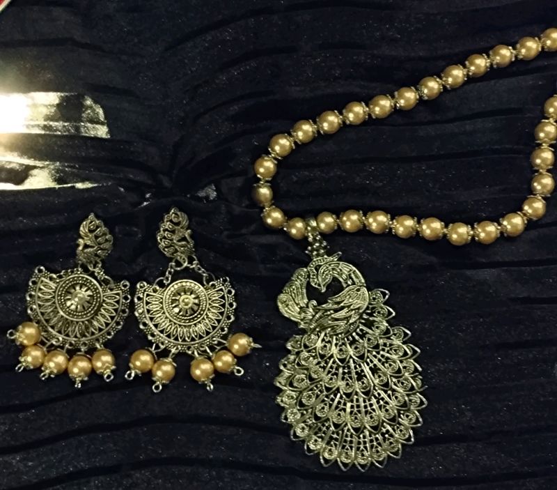 Peacock Necklace Earring Set