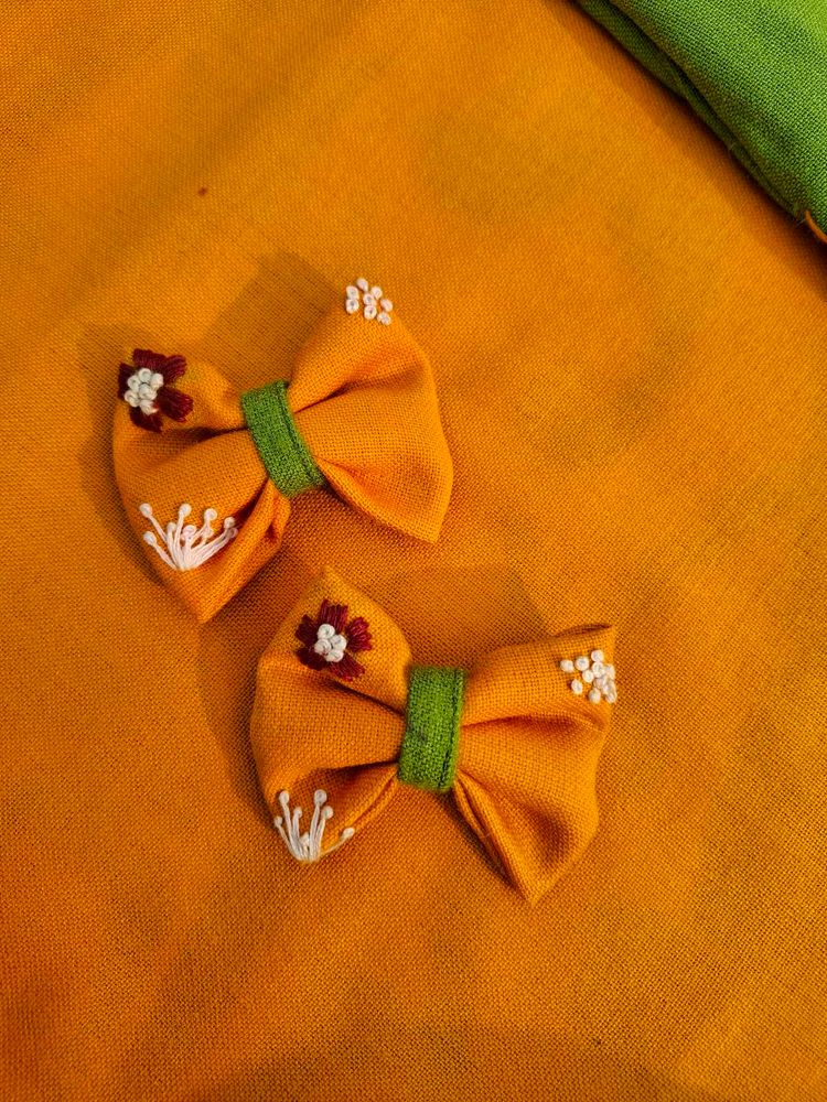 Cute Embroidered Hair Bows