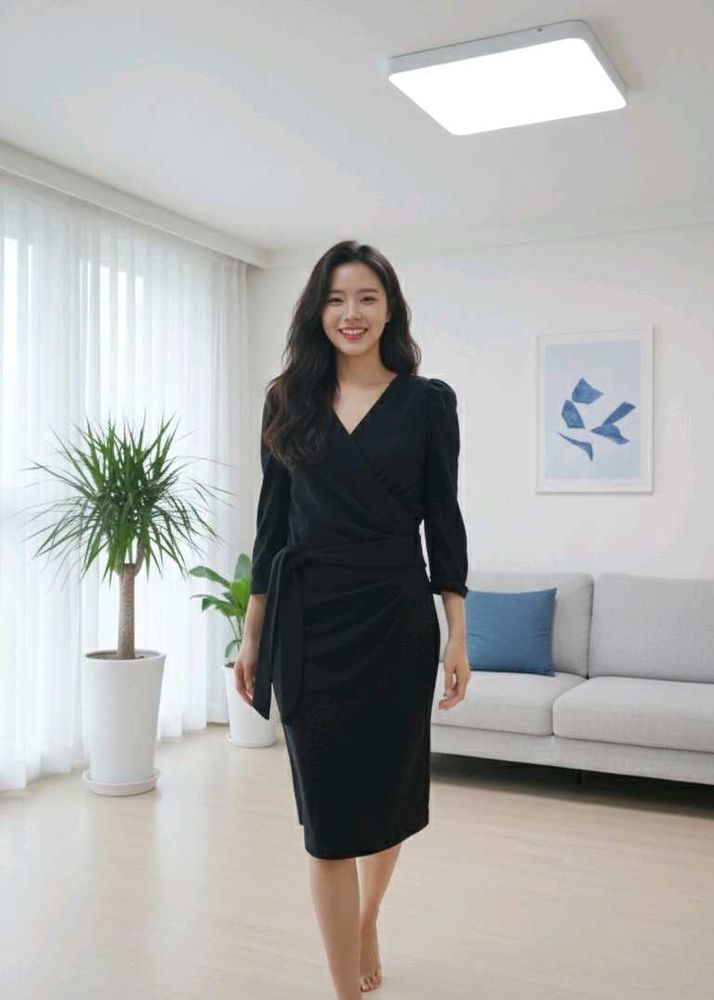 Black Korean Bodycon Dress