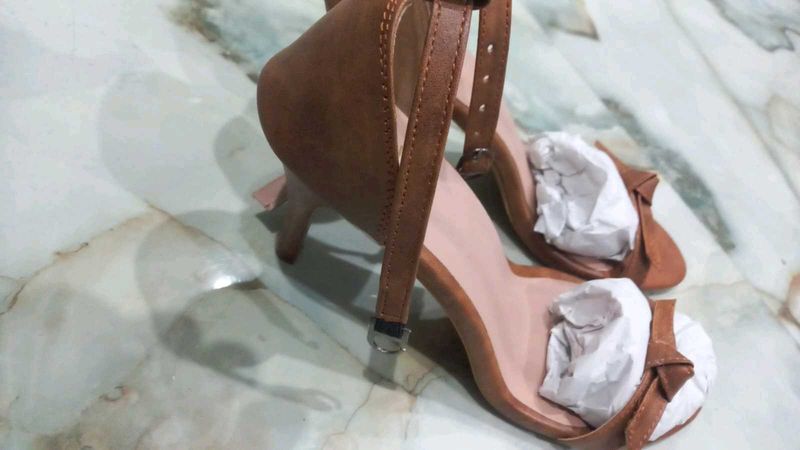 Brown Heels with Ankle Strap