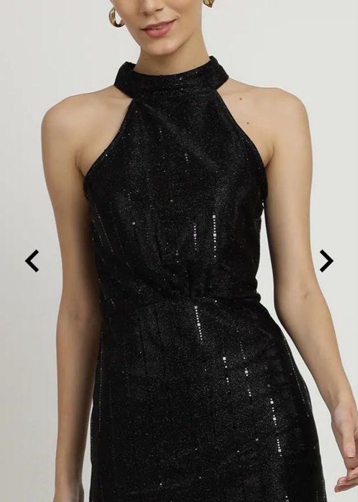 Sparkly Black Party wear knee length Dress