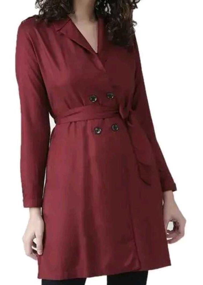 Red Wine Trench Coat (Never worn)